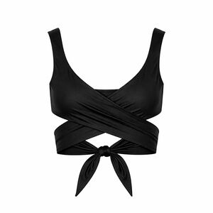 Lisa Marie Fernandez Marie-Louise Black Wrap Tie Bikini Top